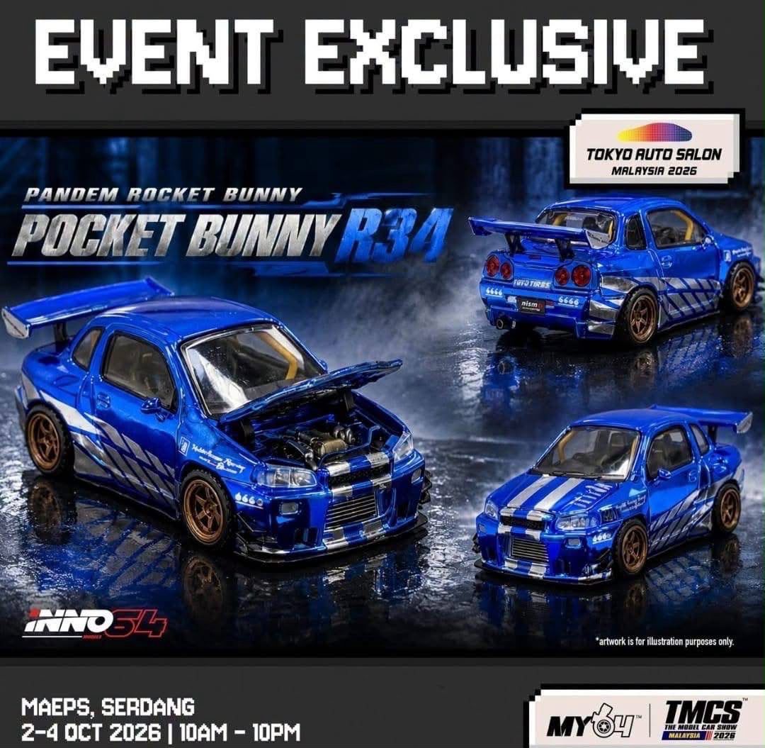 [PREORDER] INNO64 Pandem Rocket Bunny Pocket Bunny R34 Blue | 2026 Tokyo Autosalon KL