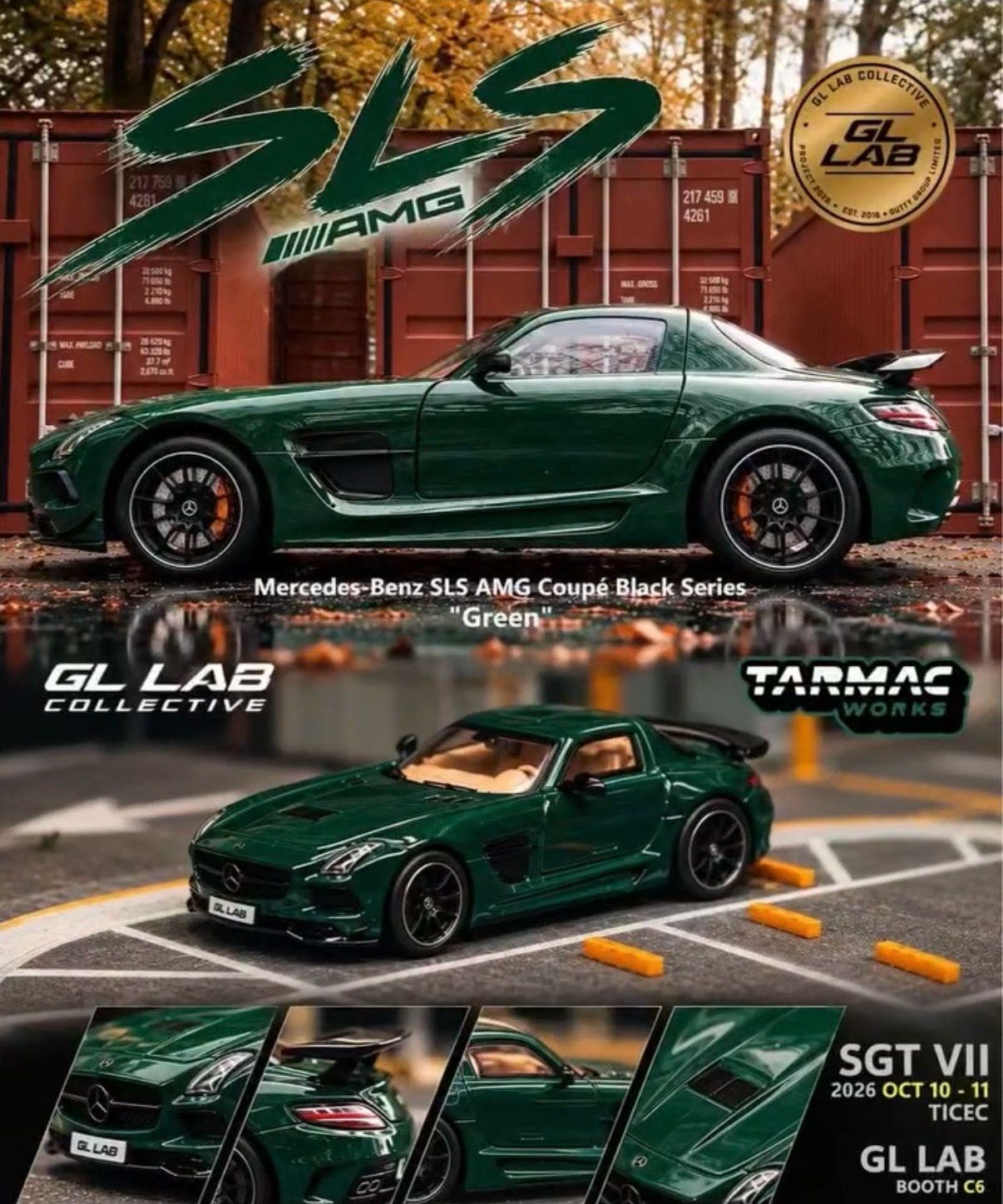 Tarmac Works x GL LAB Mercedes-Benz SLS AMG Coupé Black Series Green | 2026 Stance Garage Taiwan