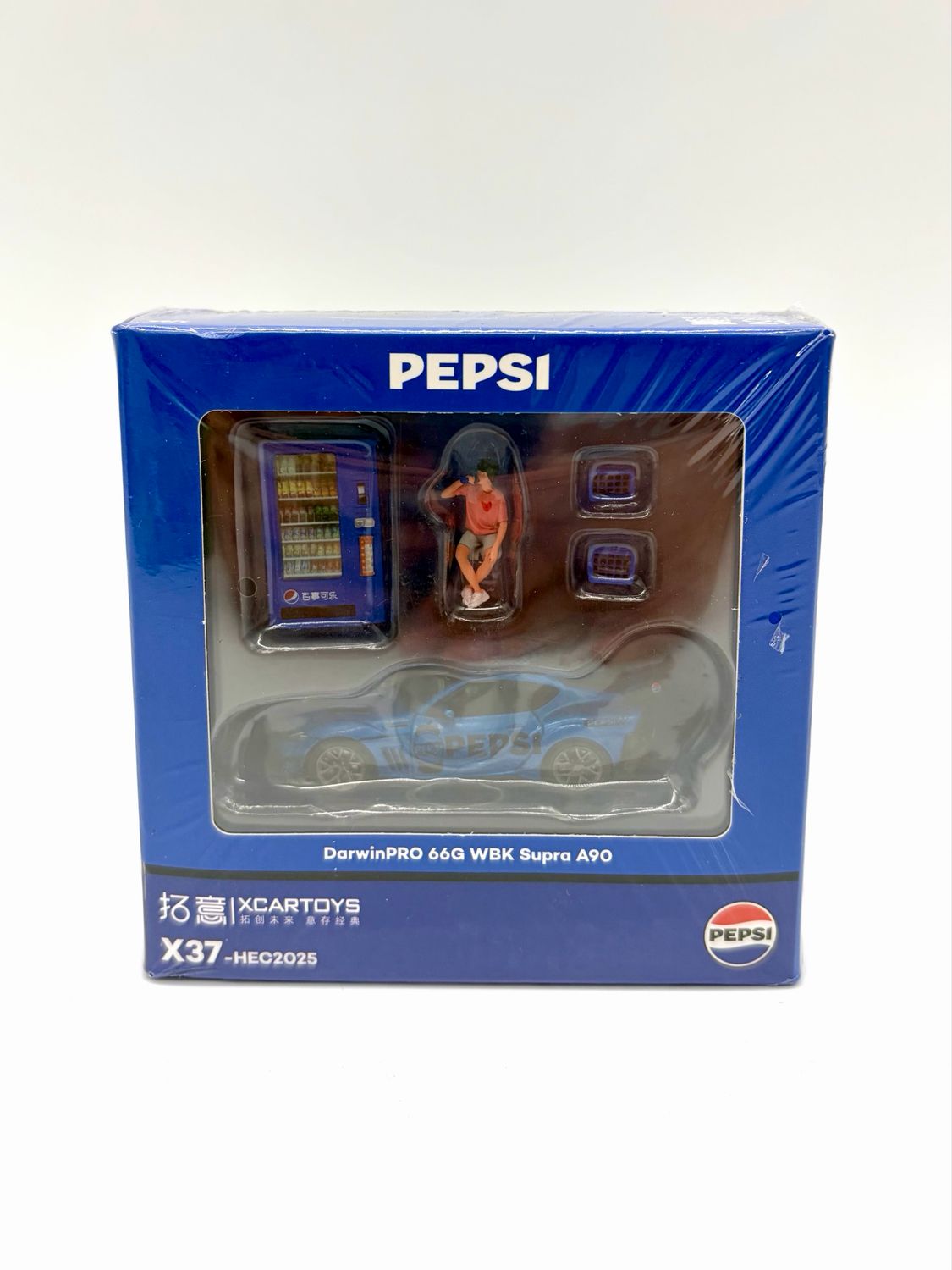 XCARTOYS Pepsi DarwinPRO 66G WBK Supra A90 Blue (X37-HEC2025) with Figurine &amp; Accessories | 2025 Hobby Expo China
