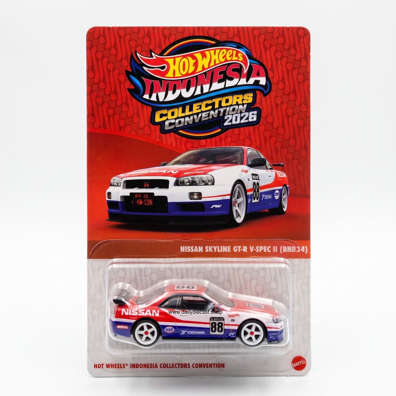 [PREORDER] Hot Wheels Nissan Skyline GT-R V-Spec II (BNR34) / Right Facing | 2026 Hot Wheels Indonesia Collectors Convention