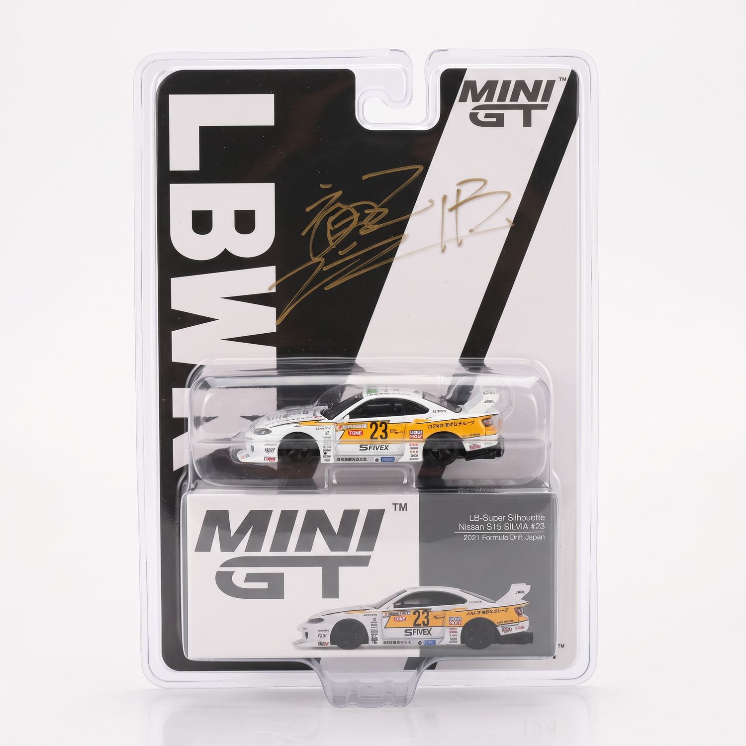 #434 MINI GT LB-Super Silhouette Nissan S15 SILVIA #23 2021 Formula Drift Japan Blister (Kato Signed) | Liberty Walk Store Exclusive