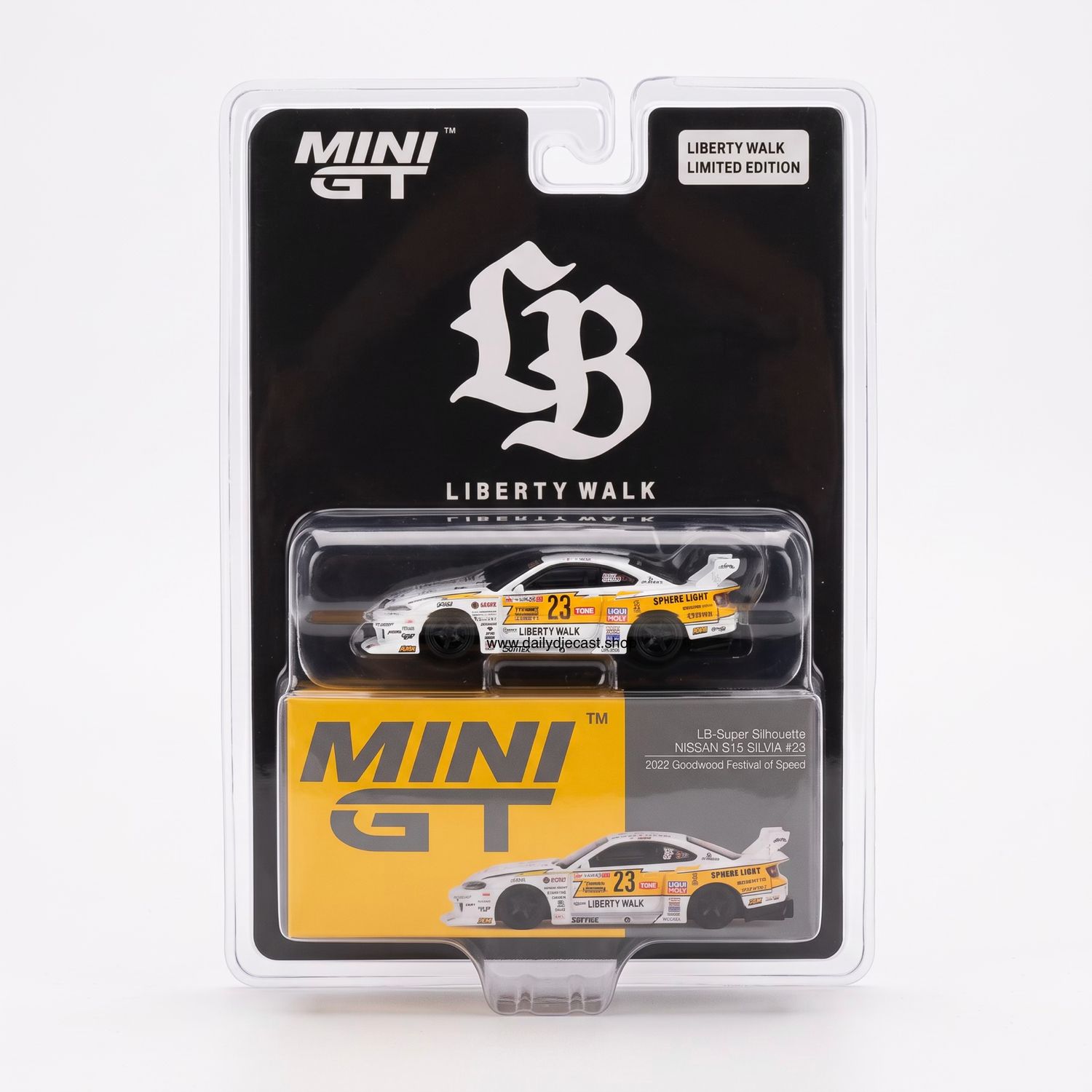 #618 MINI GT Nissan LB-Super Silhouette S15 SILVIA #23 2022 Goodwood Festival of Speed Blister | Liberty Walk Store Exclusive