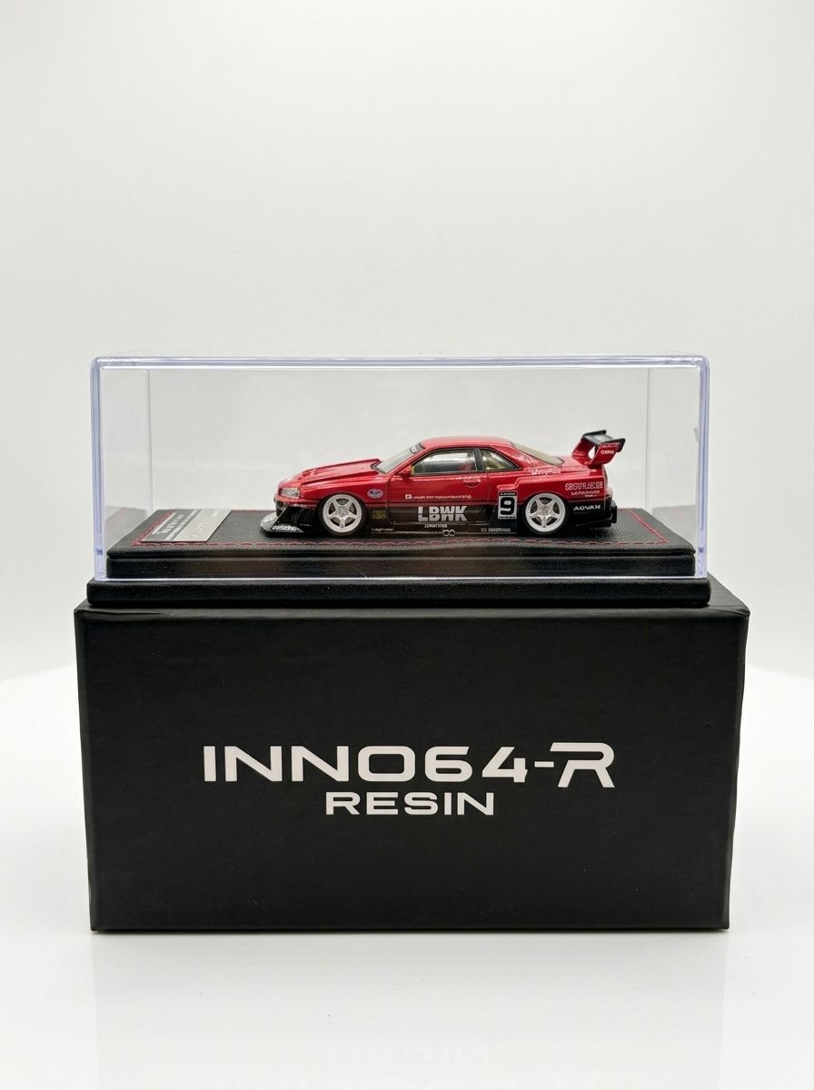 [UNSEALED] INNO64-R Resin 1/64 Nissan Skyline “LBWK” (ER34) Super Silhouette Red Fenderist Japan 2020