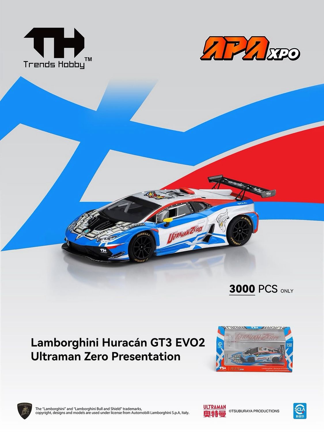 [PREORDER] Trends Hobby Lamborghini Huracán GT3 EVO2 Ultraman Zero Presentation | 2026 Auto Passion Alliance