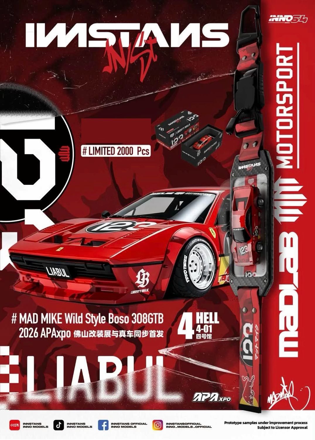 [PREORDER] INNSTANS x MADMIKE Wild Style Boso 308GTB Red | 2026 Auto Passion Alliance