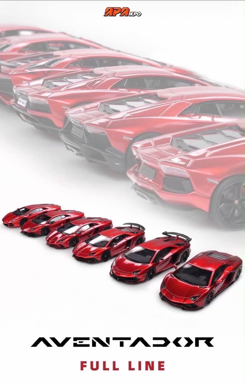 [PREORDER] Tardis Model 1/64 Aventador Full Line Red 6-Car Set | 2026 Auto Passion Alliance