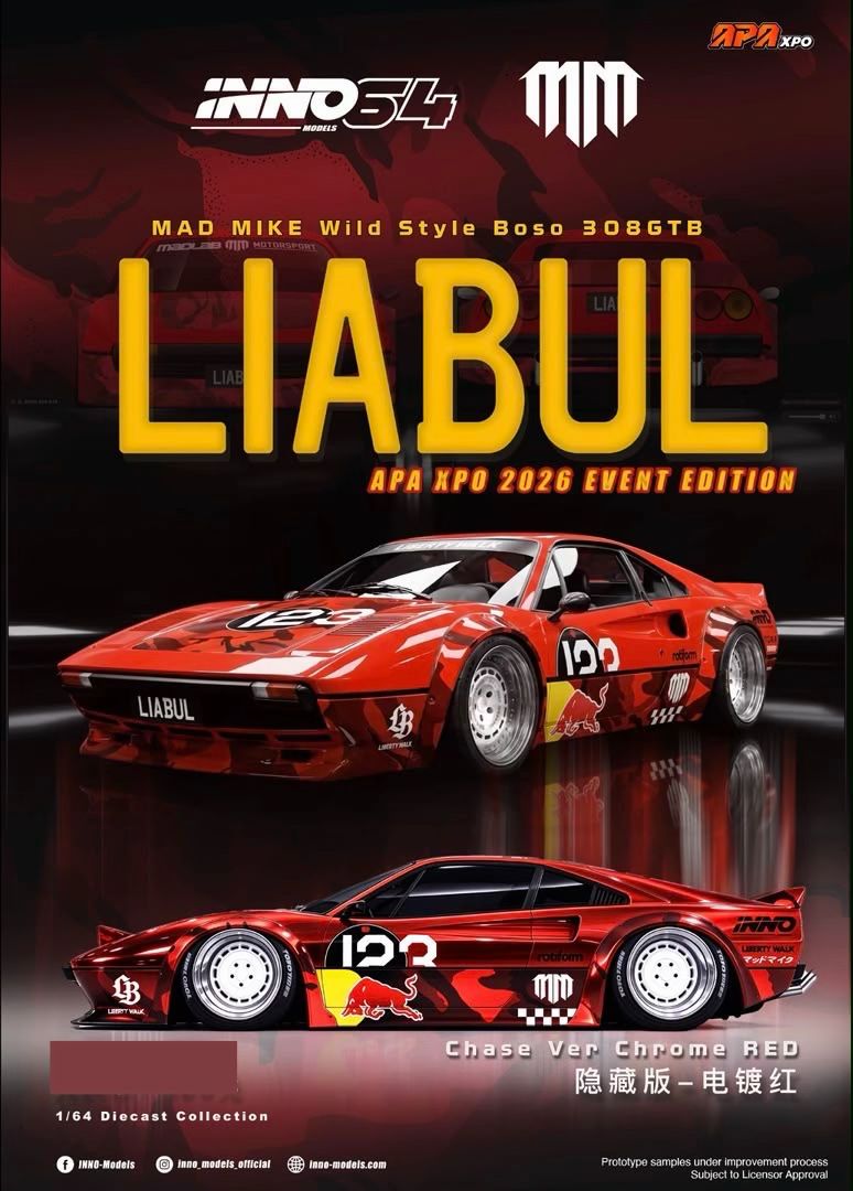 [PREORDER] INNO64 MADMIKE Wild Style Boso 308GTB ‘LIABUL’ | Chance of Chase | 2026 Auto Passion Alliance