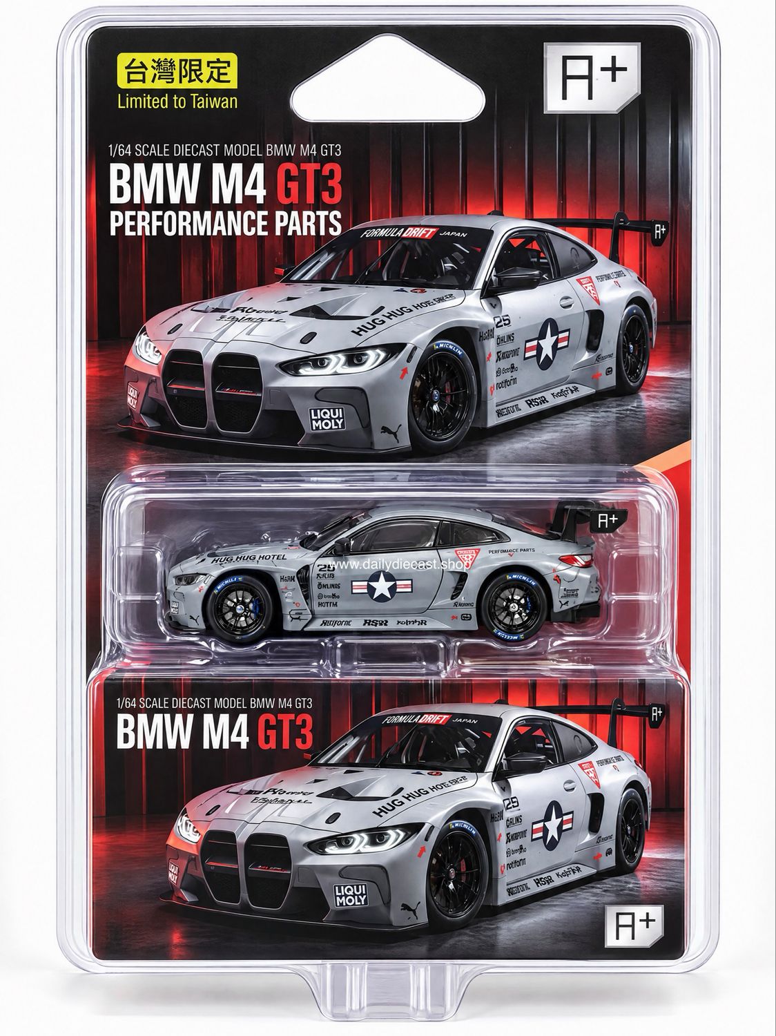 [PREORDER] A+ 1/64 BMW M4 GT3 AIR FORCE Livery Blister | 2026 Taiwan Exclusive