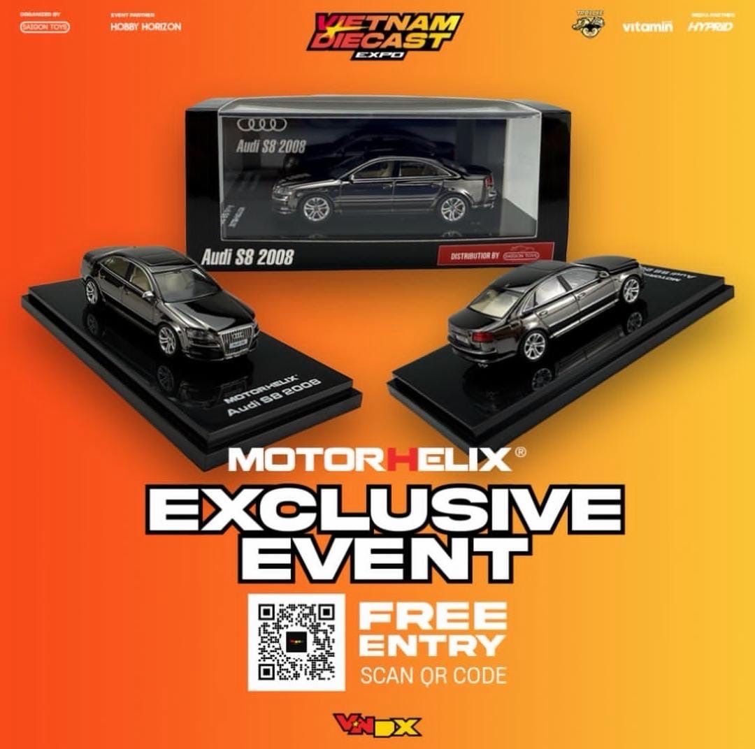 [PREORDER] Motorhelix Audi S8 2008 Black | 2026 Vietnam Diecast Expo