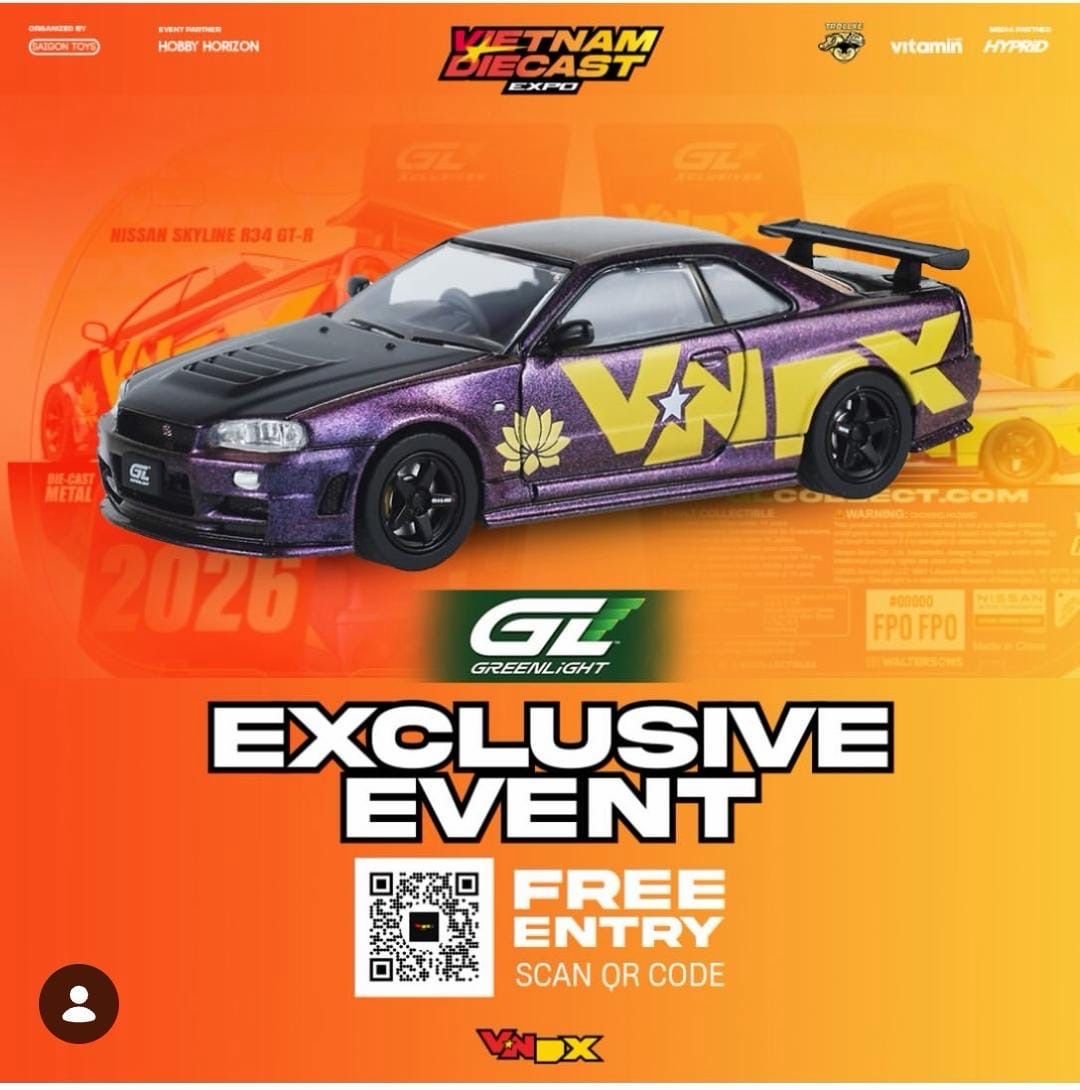 [PREORDER] Greenlight Nissan Skyline GT-R34 Purple VNDX | 2026 Vietnam Diecast Expo