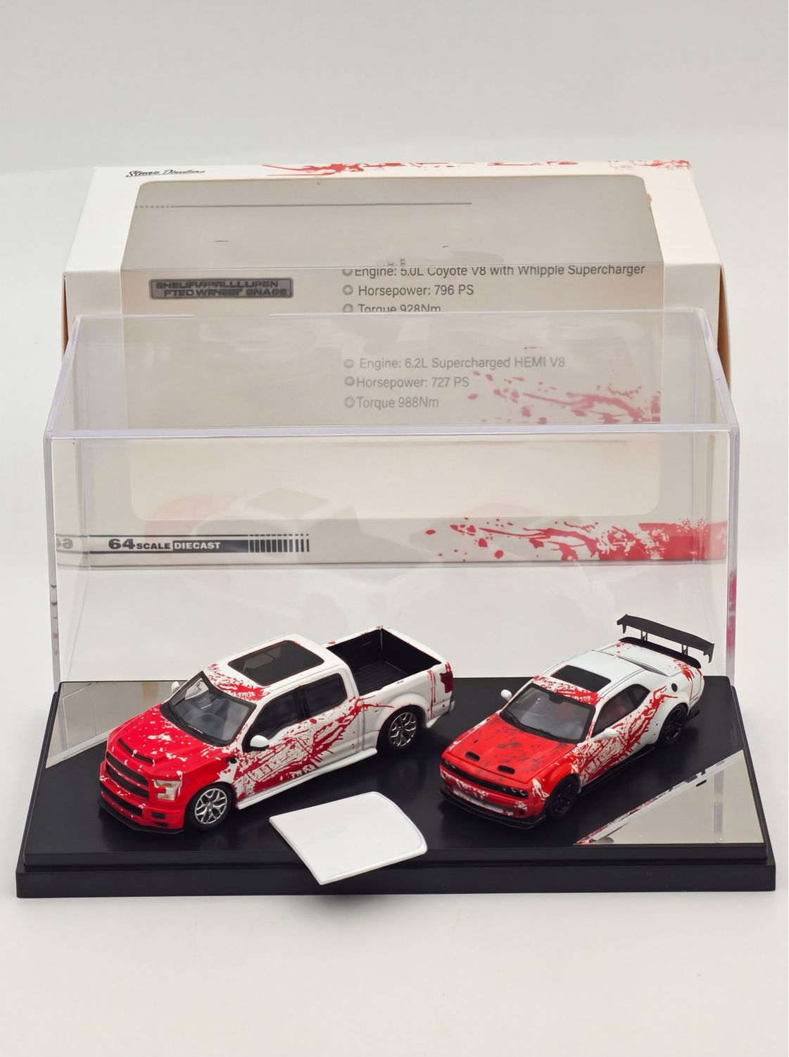 Stance Hunters x ICHEMO Ford Shelby F150 Super Snake &amp; Dodge SRT Hellcat Twin Car Set Collection