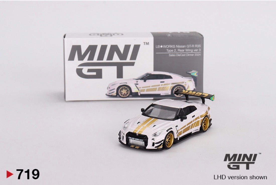 [UNSEALED] #719 MINI GT LB★WORKS Nissan GT-R (R35) Type 2, Rear Wing ver 3 Dinner Event Exclusive | 2024 Salao Diecast Brazil