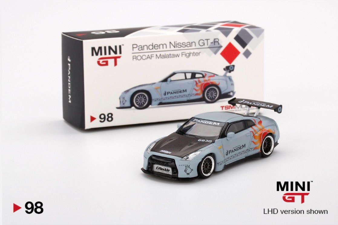 [UNSEALED] #98 MINI GT Pandem Nissan GT-R (R35) GT Wing ROCAF Malataw Fighter