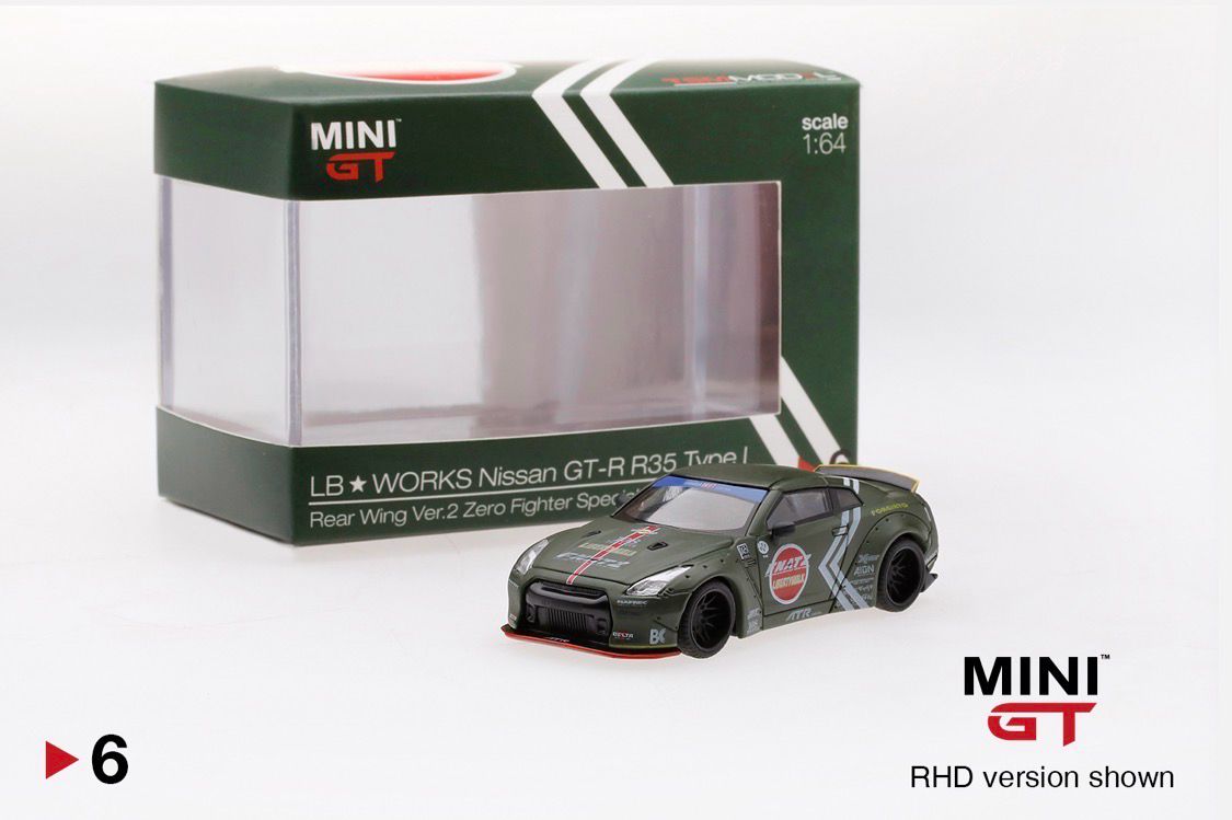 [UNSEALED] #6 MINI GT LB★WORKS Nissan GT-R (R35) Zero Fighter Special Rear Wing Ver.2