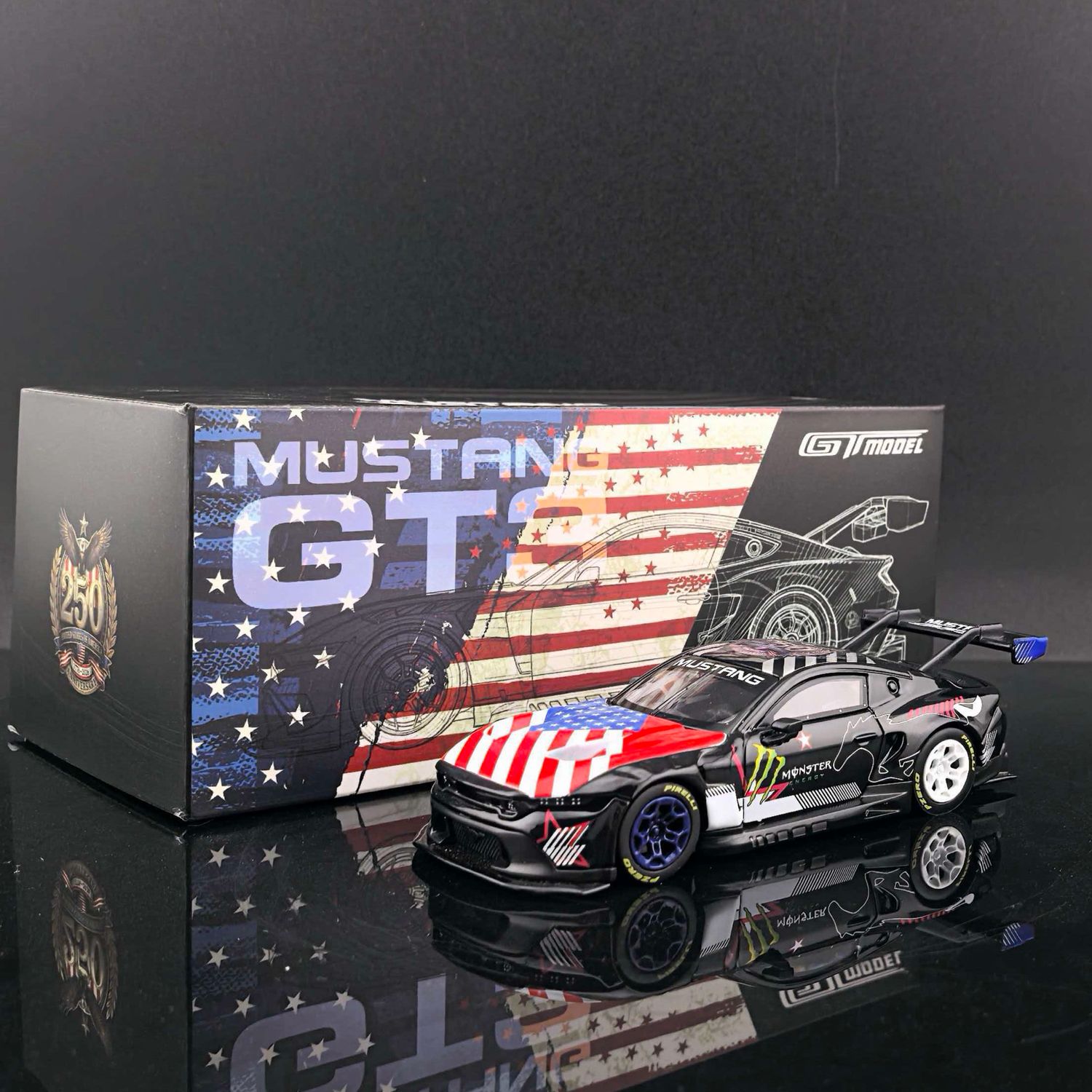 [PREORDER] GT Model 1/64 Mustang GT3 Monster Energy Livery