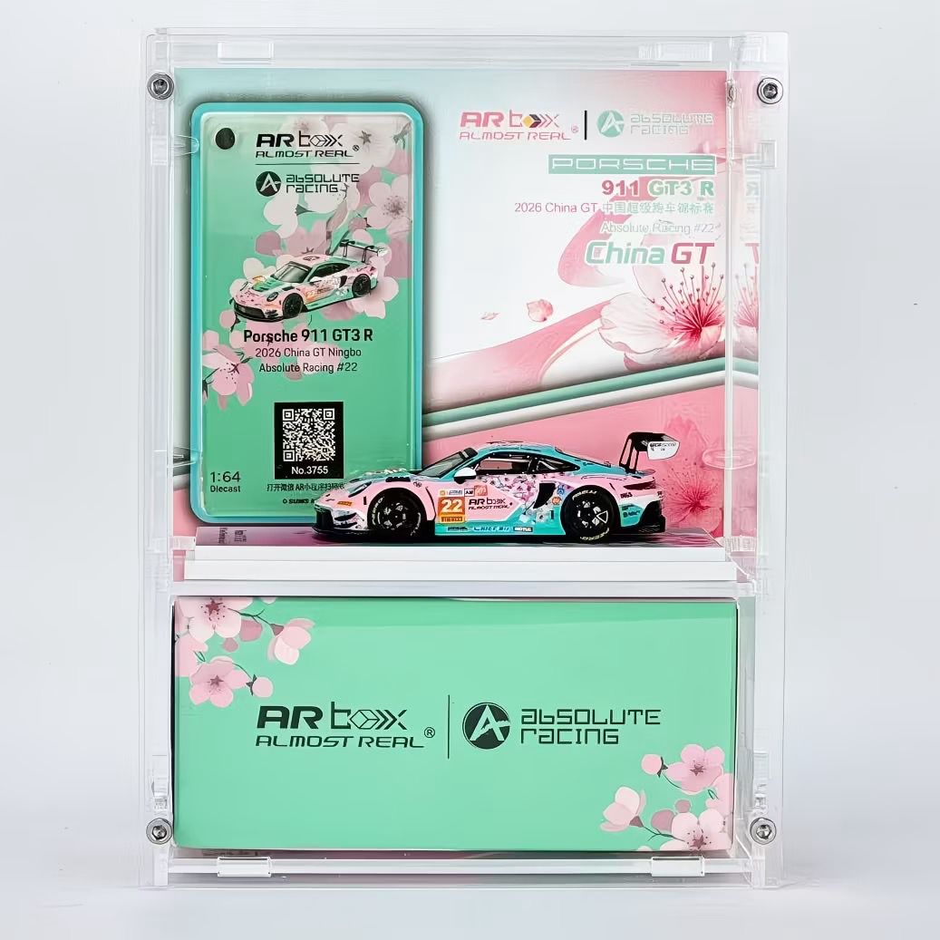 [PREORDER] Acrylic Display For Almost Real Porsche 911 GT3 R 2026 China GT Ningbo “Ten Miles Peach Blossom”