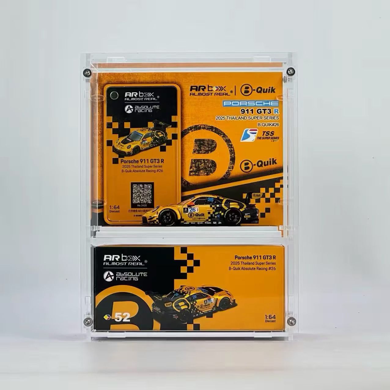 [PREORDER] Acrylic Display For Almost Real Porsche 911 GT3 R 2025 Thailand Super Series B-Quik Absolute Racing #26