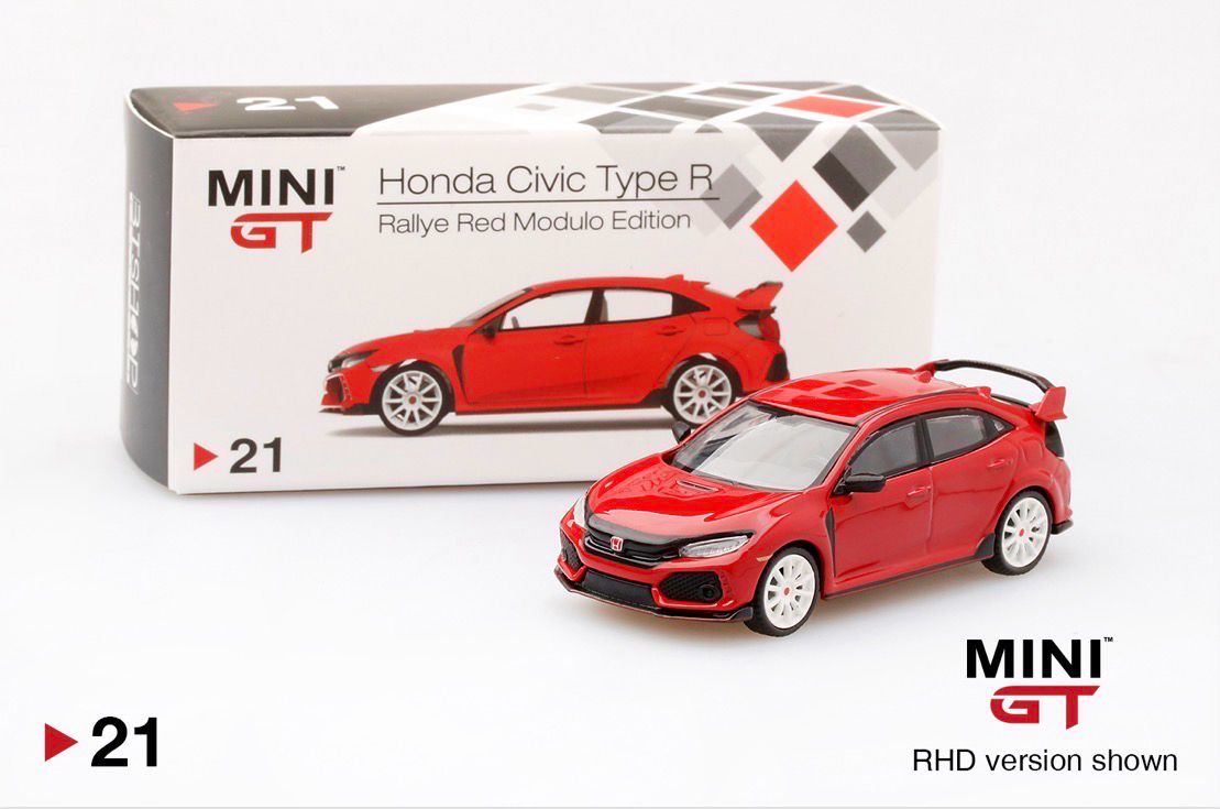 [UNSEALED] #21 MINI GT Honda Civic Type R (FK8) Rallye Red Modulo Edition