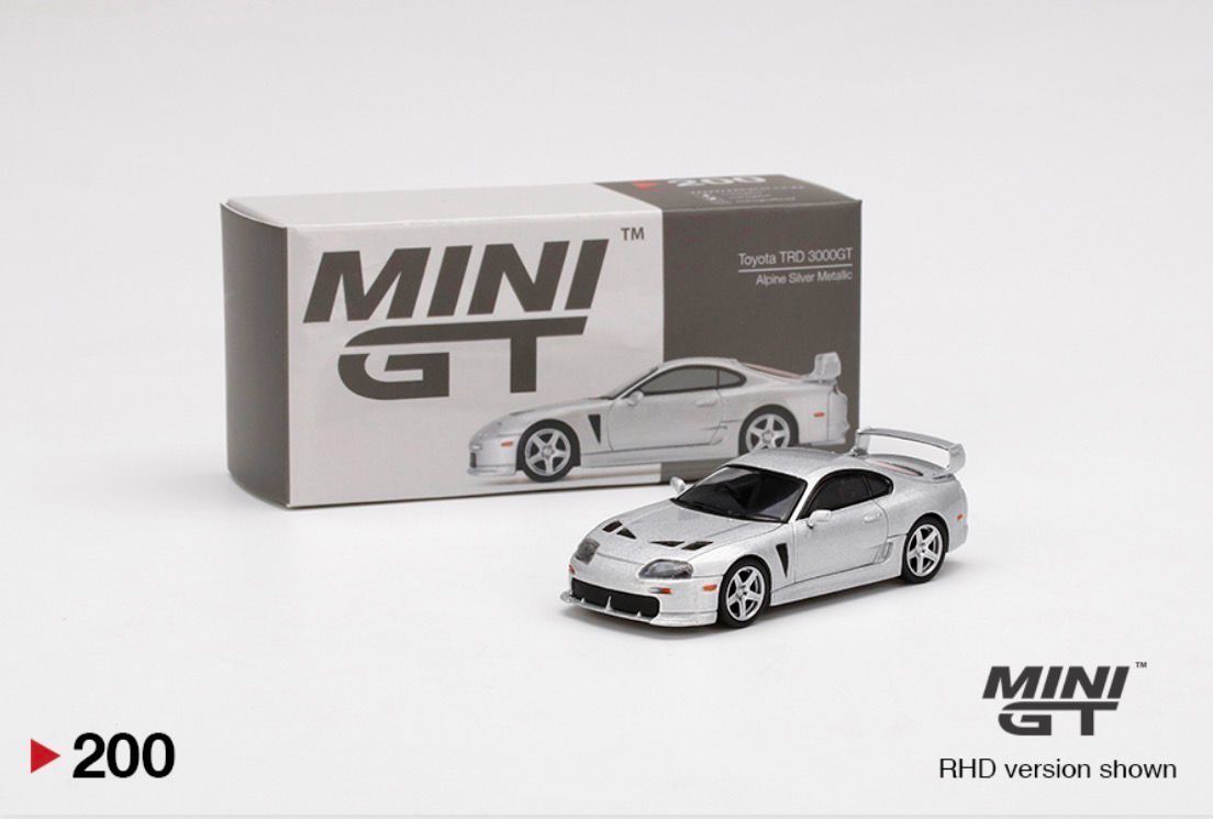#200 MINI GT Toyota TRD 3000GT Alpine Silver Metallic