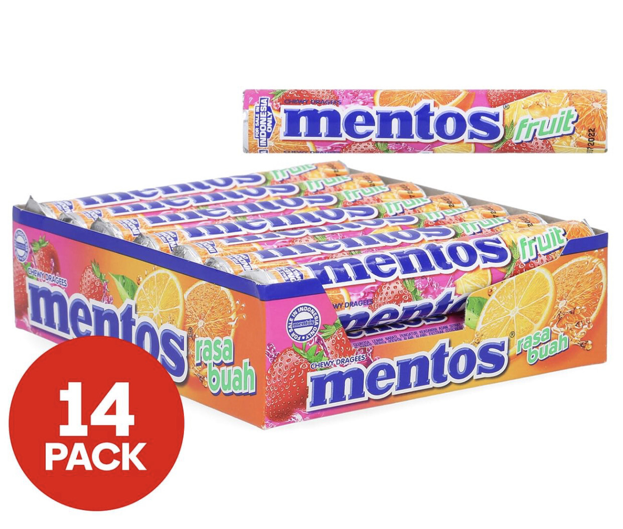14 x Mentos Fruity Roll 29g