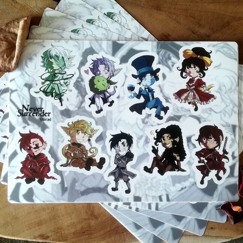 Planche stickers NEVER SURRENDER