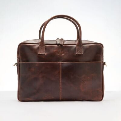 Leather Cross Laptop bag " Vintage Brown "