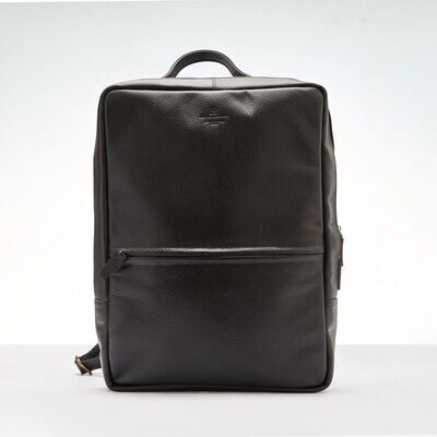 Leather Laptop Backpack  " Black "