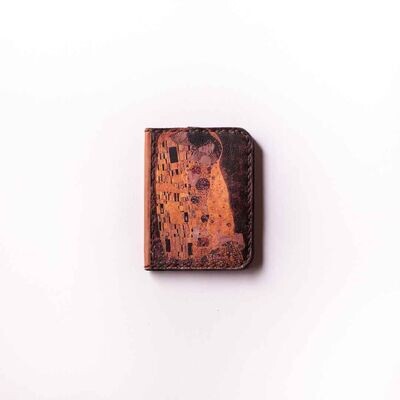 Printed Leather wallet  " The Kiss for gustav klimt"