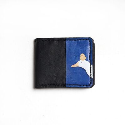 Printed leather wallet " Blue Duck  "