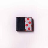 Printed Leather wallet  " Cherry pattern"