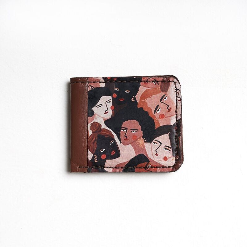 Printed Leather wallet  " power of women"