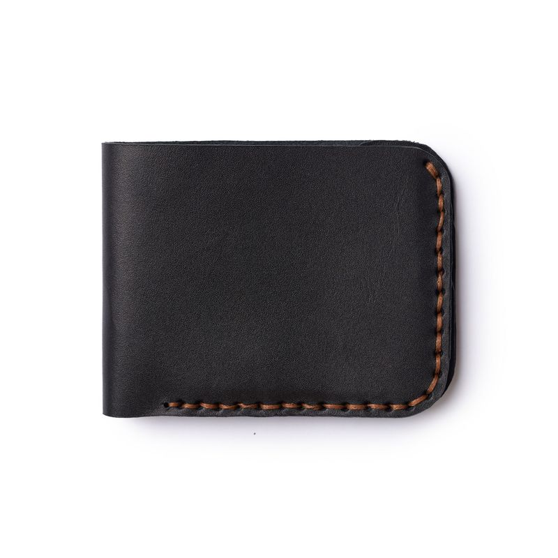 Plain Leather Wallet - Black