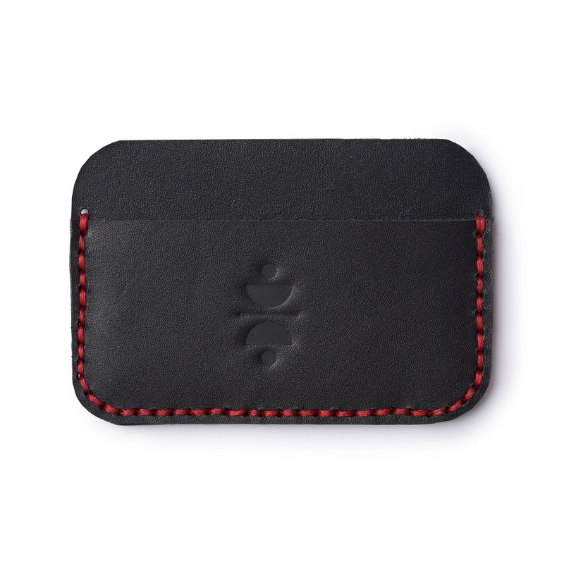 Plain Leather Card Holder - Black