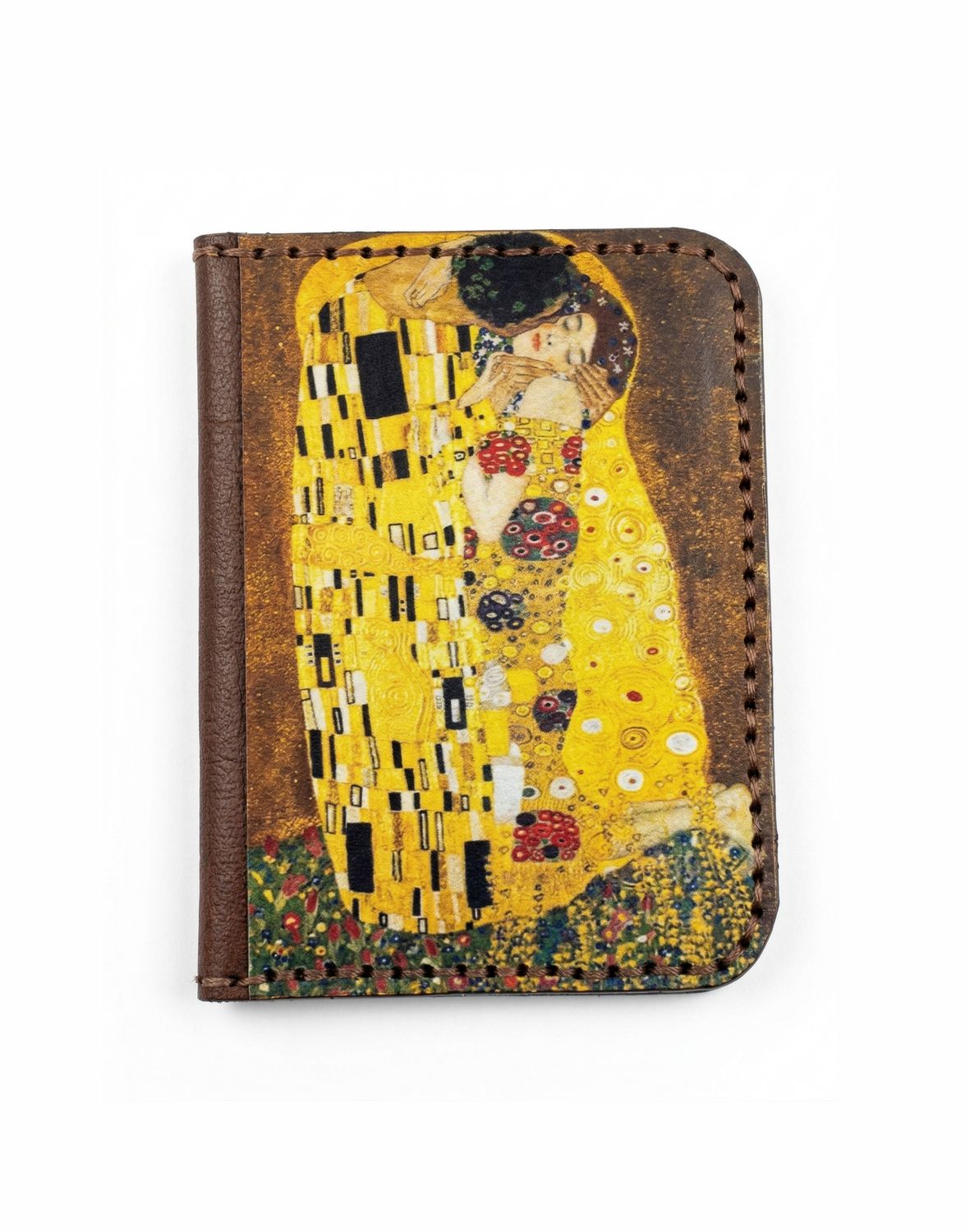 Printed Leather wallet  " The Kiss for gustav klimt"