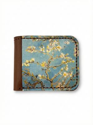 Printed leather wallet " Almond Blossom for van gogh "