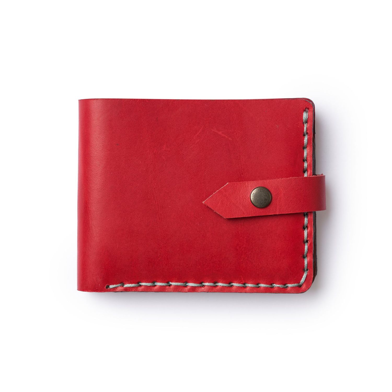 Plain Wallet from Genuine Leather - Red