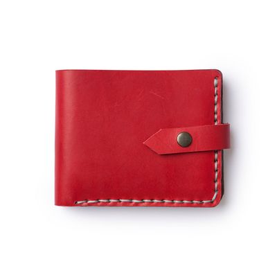 Plain Wallet from Genuine Leather - Red