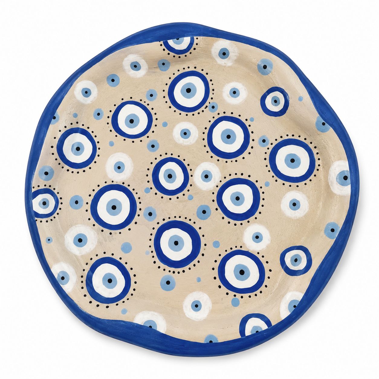 The Hand-Painted Evil Eye Concrete Plate