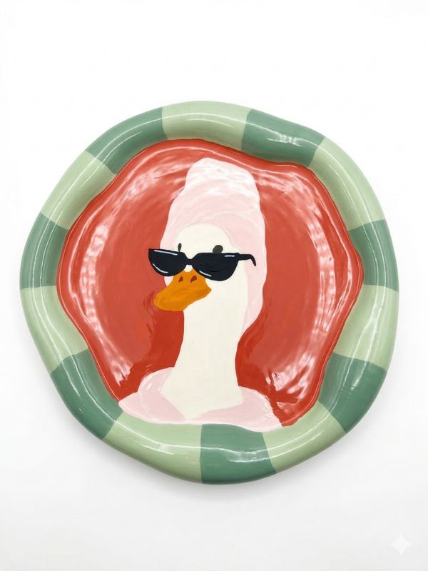 The Hand-Painted Spa Duck Plate