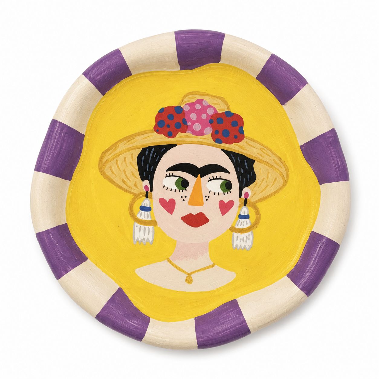 The Hand-Painted Frida Kahlo Concrete Plate