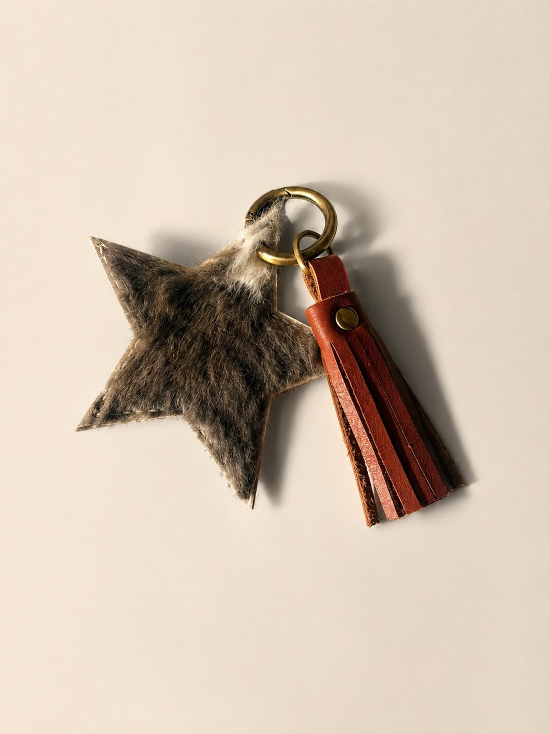 Stella Leather Tassel Charm ( Star - Brown )