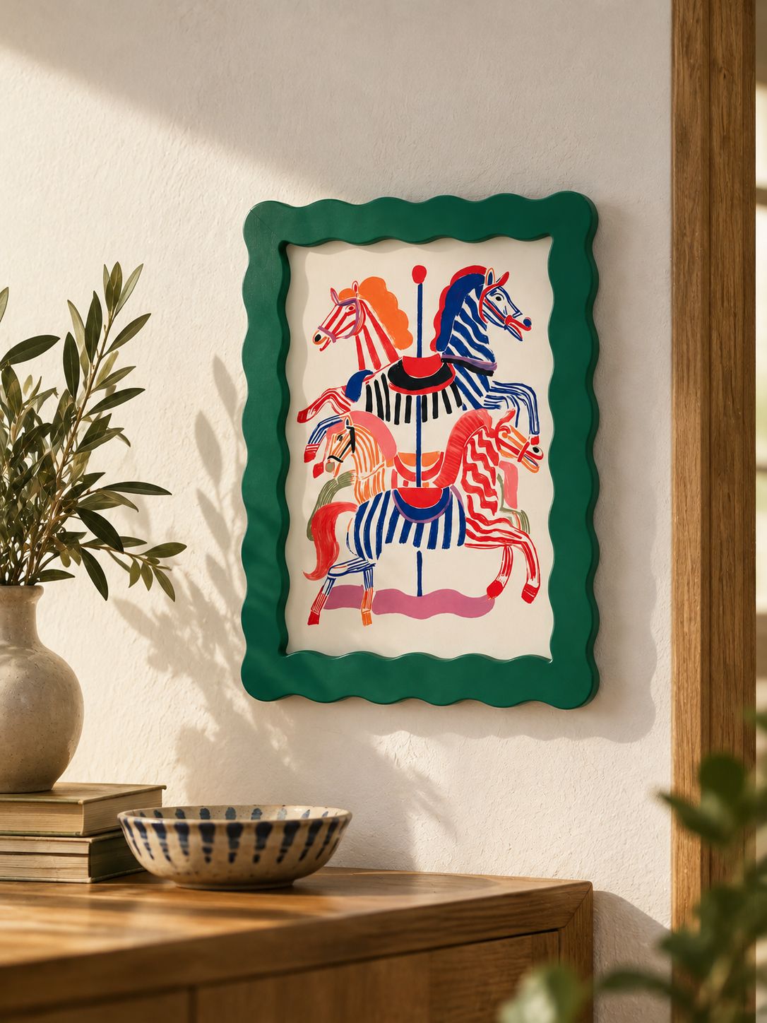 Carousel Dreams in wooden frame