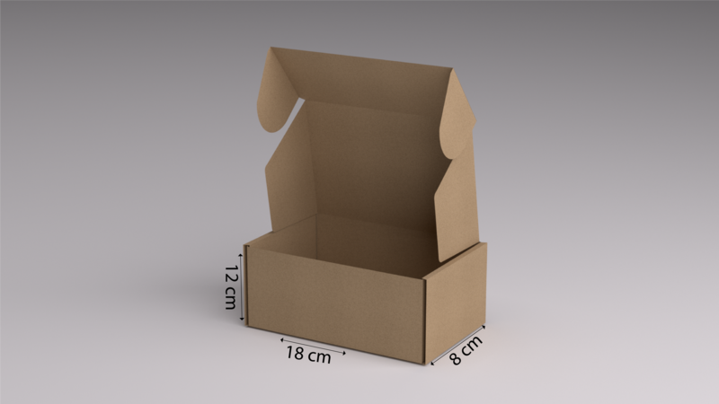 Caja Cartón 18x12x08 Automontable con Tapa Personalizable