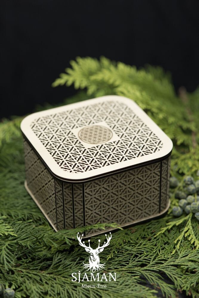 Boîte carré Fleur de Vie 12,5 cm