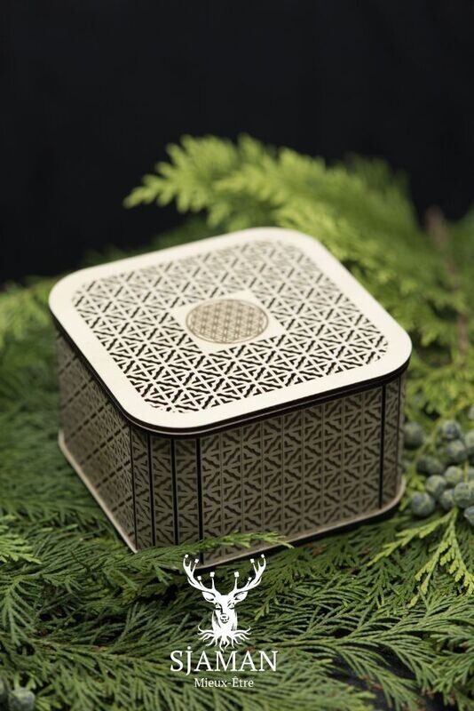 Boîte carré Fleur de Vie 12,5 cm