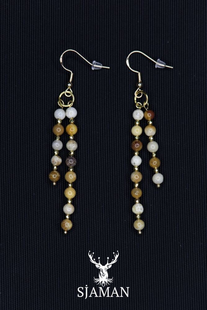 Boucles d'oreilles Corail fossile