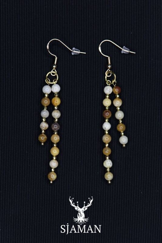 Boucles d'oreilles Corail fossile