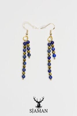 Boucles d'oreilles Lapis Lazuli et Hématite