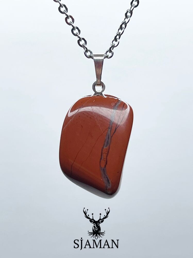 Pendentif pierre roulée Jaspe Rouge
