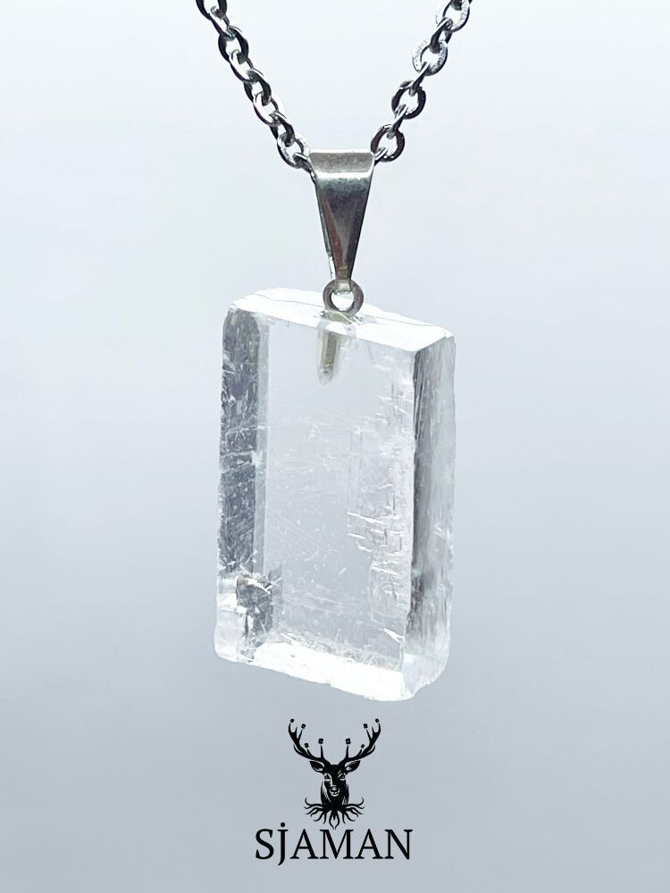 Pendentif pierre brute Calcite Optique